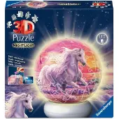Ravensburger – Paarden aan het Strand – 3D Puzzle-Ball Nachtlicht – 73 Stukjes