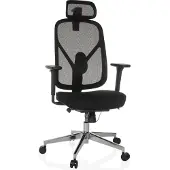 Hjh OFFICE Bureaustoel / draaistoel RALOO PRO zitting stof / rugleuning mesh zwart