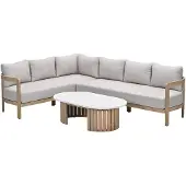 Garden Impressions Sirocco loungeset 3-delig links - acacia - grey sand