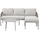 Novi Bente loungeset 3-delig chaise longue - zand