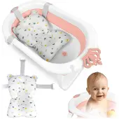 Ricokids Opvouwbaar babybadje met inzetstuk RK-286 wit-roze