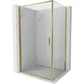 Mexen Exo douchecabine draaibaar 85 x 120 cm, transparant, goud - 817-085-120-50-00