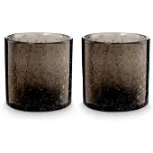 Vt wonen Theelichthouder vtwonen Glass Black 10 x 10 cm (Set van 2)