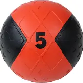 Lifemaxx LMX Medicijn Bal - Medicine Ball - 5 kg - Zwart/Rood