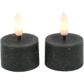 Countryfield LED theelicht rustiek groen 4cm set van 2 decoratief.