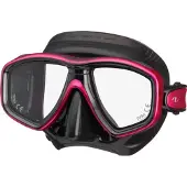 Tusa Freedom Ceos – Duikmasker met twee lenzen, comfortabele pasvorm dicht op het gezicht, Freedom Technology voor comfort en prestaties, hypoallergeen silicone – Zwart/Roze – M-212QB RP