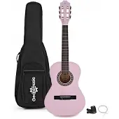 Gear4Music Junior 1/2 Classical Guitar Pack Pink by