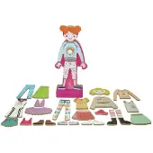 Simply verkleedpopje karton educatief speelgoed multicolor 5cm.