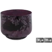 VAN MANEN Theelichthouder paars glas decoratie 10x10x8cm sfeervol cadeau.