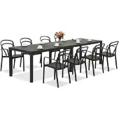 BICA King Double/Vague antraciet tuinmeubelset voor 8 personen