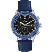 Breed Maverick chronograaf horloge met leren band en datum