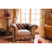 PIB Chesterfield fauteuil van reekalf leder Saint Paul