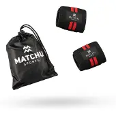Matchu Sports Wrist wraps - Zwart/rood - 40 cm - 8 cm - Elastisch