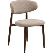Ebuy24 Cara eetkamerstoel zandkleurig, walnootdecor.