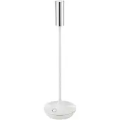 Sigor Nucandle LED oplaadbare tafellamp, wit/zilver, IP54, dimbaar Nucandle,, wit / opaal, Woon-/ Eetkamer, Aluminium
