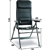 Brunner - Aravel 3D - Campingstoel 49 x 44 x50/126 cm - L, grijs