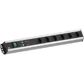 Bachmann stekkerdoos 6x geaard contact, volledige apparaatbeveiliging, met schakelaar, 2 m