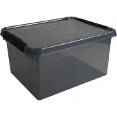 Sunware Comfort line grijs/zwart transparante opbergbox 36 liter