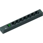 Bachmann 420.0014, 2 m, Binnen, Zwart, 7 AC-uitgang(en), 16 A, 438 mm