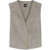 BOSS Kort gilet van een wolmix Maat 44