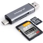 Integral USB 3.2 Gen 1 Kaartlezer USB 3.0 SD MicroSD Reader Adapter