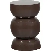 Woood Breno Bijzettafel - Metaal - Donkerbruin - 46x30x30