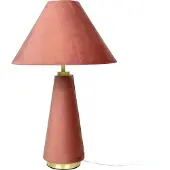Relaxdays tafellamp met fluwelen kap, goud-roze