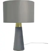 Relaxdays Tafel lamp, fluweel en linnen, goud-grijs