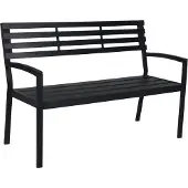Relaxdays Tuinbank - 2 persoons - L115XB55XH85 cm - zwart