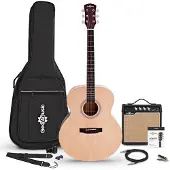Gear4Music Jumbo Electro Acoustic Guitar by Natural