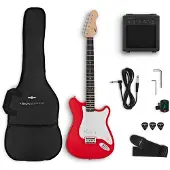 Gear4Music VISIONSTRING Electric Guitar Pack Red