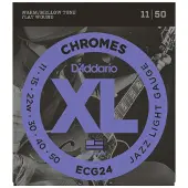 D'addario And Co ECG24 CHROMES FLAT WOUND ELECTRIC GUITAR STRINGS JAZZ LIGHT 11-50