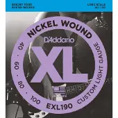 D'Addario EXL190 NICKEL WOUND LONG SCALE CUSTOM LIGHT 40-100