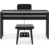 Gear4Music Keynote Compact Digital Upright Piano with Bluetooth Stool Pack