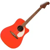Fender California Standard Redondo CE Electroacoustic Guitar Spruce Top Fiesta Red