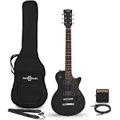 Gear4Music 3/4 New Jersey Electric Guitar Black Mini Guitar Amp Pack