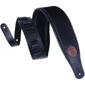 Levys Leathers 3" Vegetarian Tan Leather Guitar Strap Black