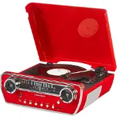 Crosley Powel 7-in-1 Bluetooth Record Player Red