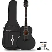 Gear4Music Parlour Electro Acoustic Guitar & Accessory Pack by Black