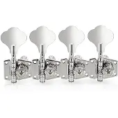 Gear4Music Guitarworks Bass Guitar Machine Head 4-in-line Chrome