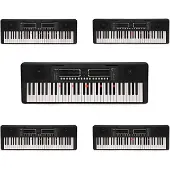 Gear4Music K1+ 61 Key Keyboard with Bluetooth & Key Lighting by 5 Pack