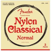Fender Nylon Acoustic Strings 100 Clear/Silver Tie End Gauges .028-.043 3-Pack