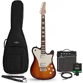 Gear4Music Knoxville Select Electric Guitar Sunburst 10W Guitar Amp & Accessory Pack