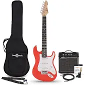Gear4Music 3/4 LA Electric Guitar Red 10W Guitar Amp & Accessory Pack