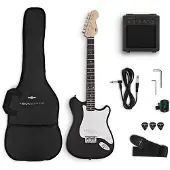 Gear4Music VISIONSTRING 3/4 Electric Guitar Pack Black