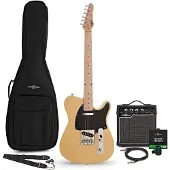 Gear4Music Knoxville Electric Guitar Butterscotch 10W Guitar Amp & Accessory Pack