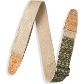 Levys Leathers MH8P-005 2" Natural Hemp Webbing Strap Illuminati w/ Cork Ends