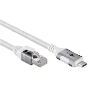 Goobay USB-C naar RJ45 LAN kabel | USB3.0 | CAT6 | wit | 15 meter