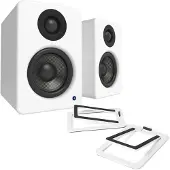 Kanto Audio Kanto YU2 Powered Desktop Speakers with S2 Tilted Speaker Stands White