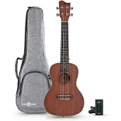 Gear4Music Sapele Concert Electro-Ukulele Pack by